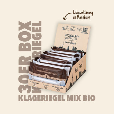 Unterstützer-Box: 30 Monnemer Klageriegel Mix Bio
