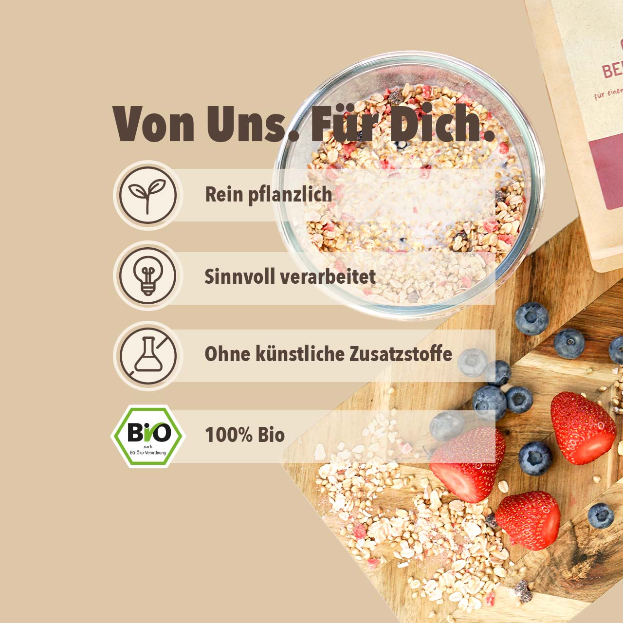 Gekeimtes & basisches Beerenmüsli Bio – bleibwacker