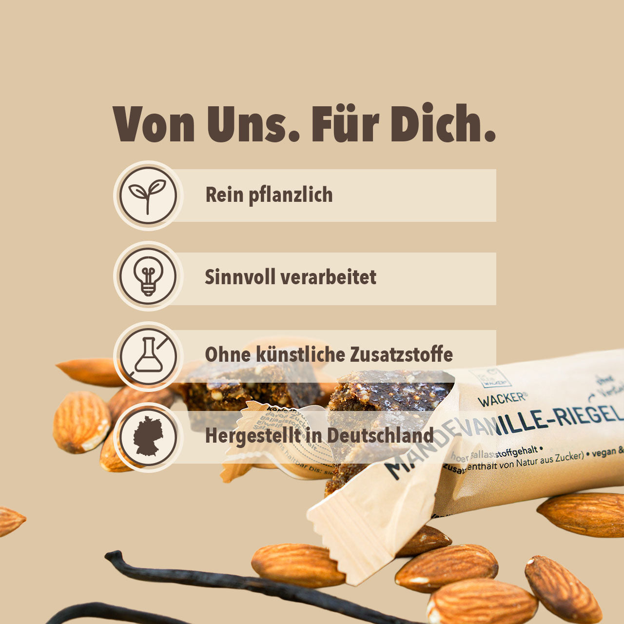Mandel-Vanille-Riegel Bio – bleibwacker