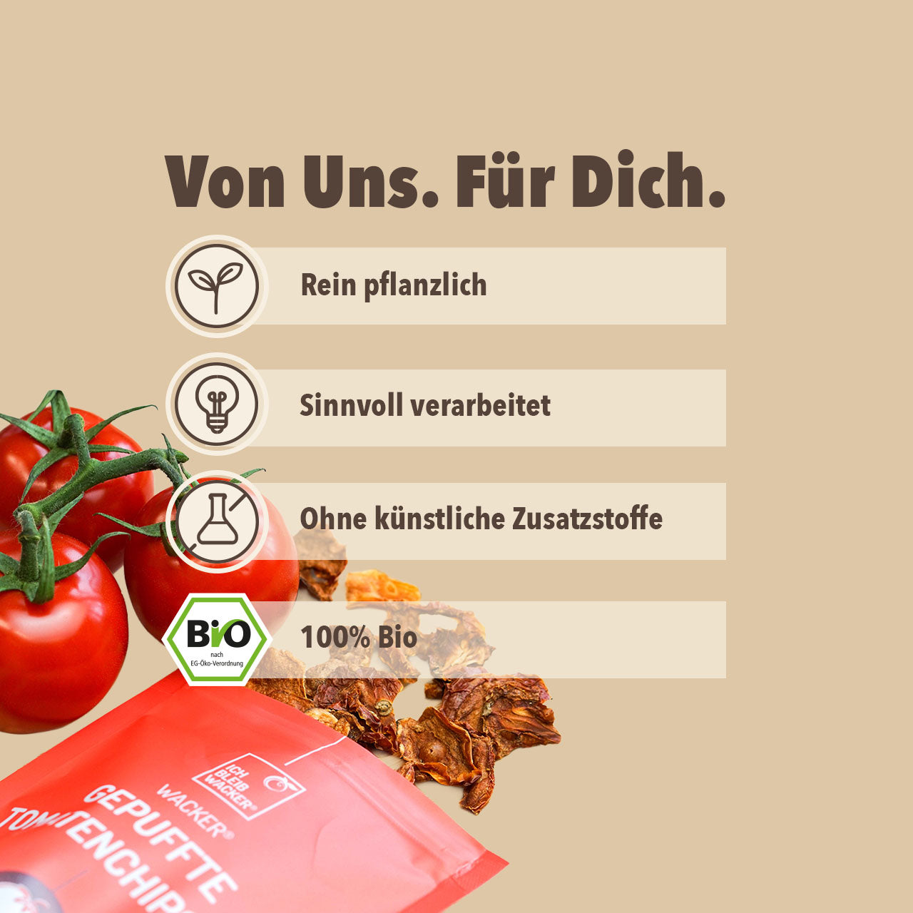 künstliche tomaten Tomaten-Chips Bio: Gepufftes Gemüse – bleibwacker
