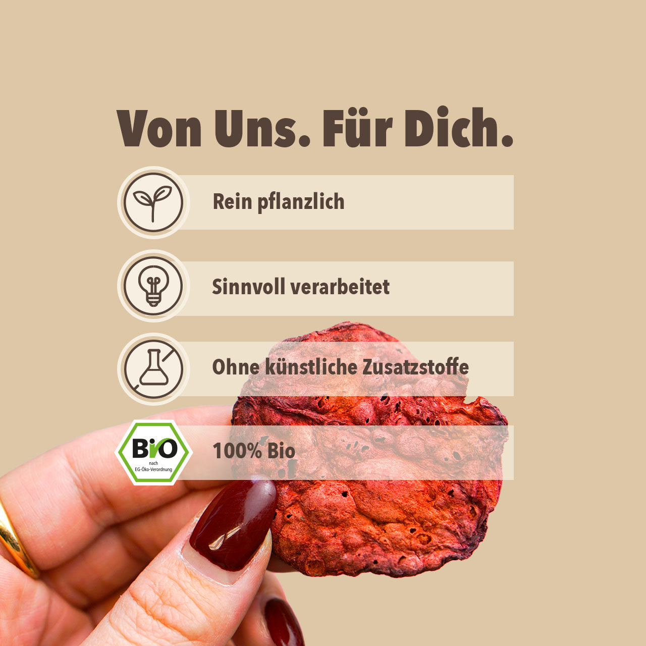 künstliche mineralstoffe Gepuffte rote Bete bio von bleibwacker: Knuspriger Snack ohne Zusätze