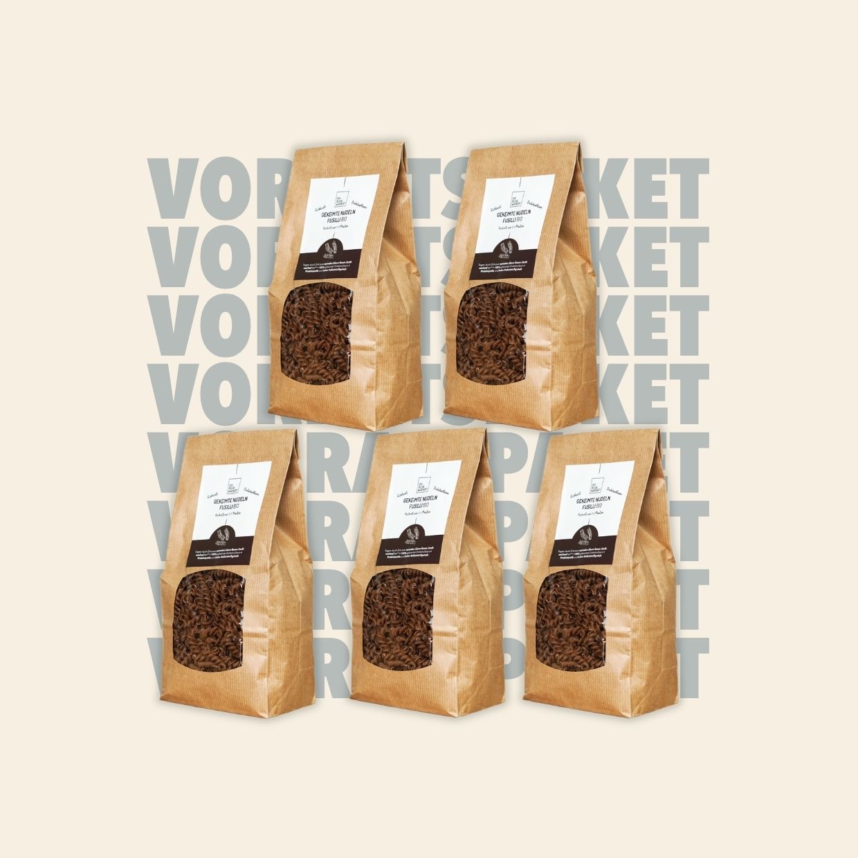 Vorratspaket Gekeimte Fusilli Dinkelvollkorn Bio, 5 x 500g