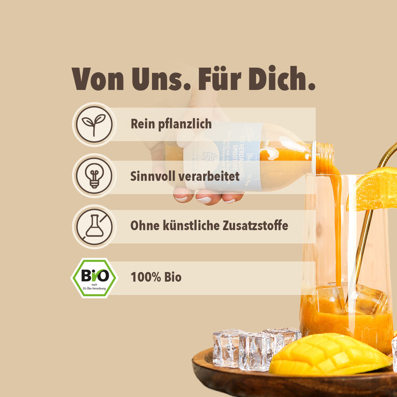 Verdauungs-Smoothie Bio: Pflanzlich, mild & ohne Zusatzstoffe – bleibwacker