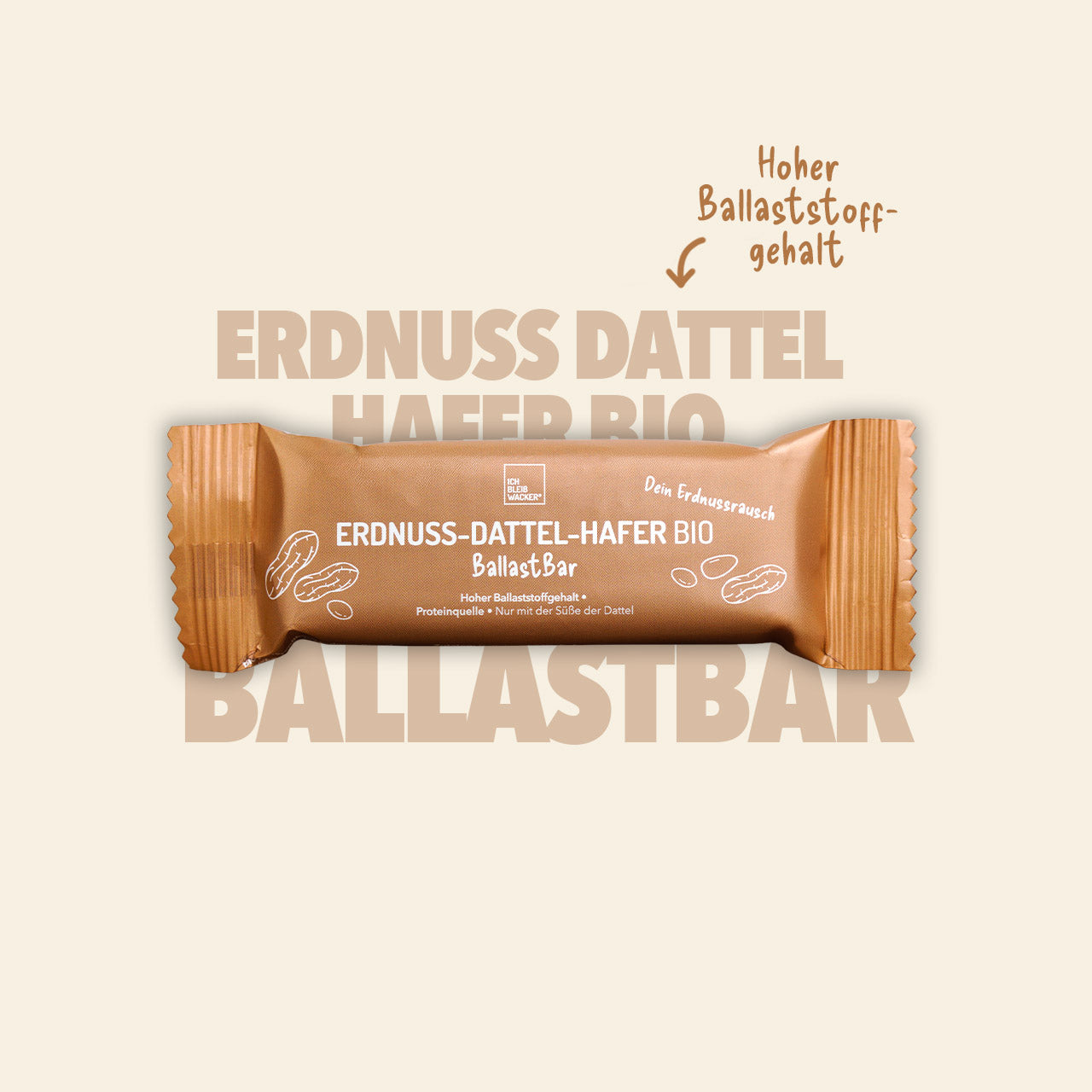 Erdnuss-Dattel-Hafer BallastBar Bio, 40g