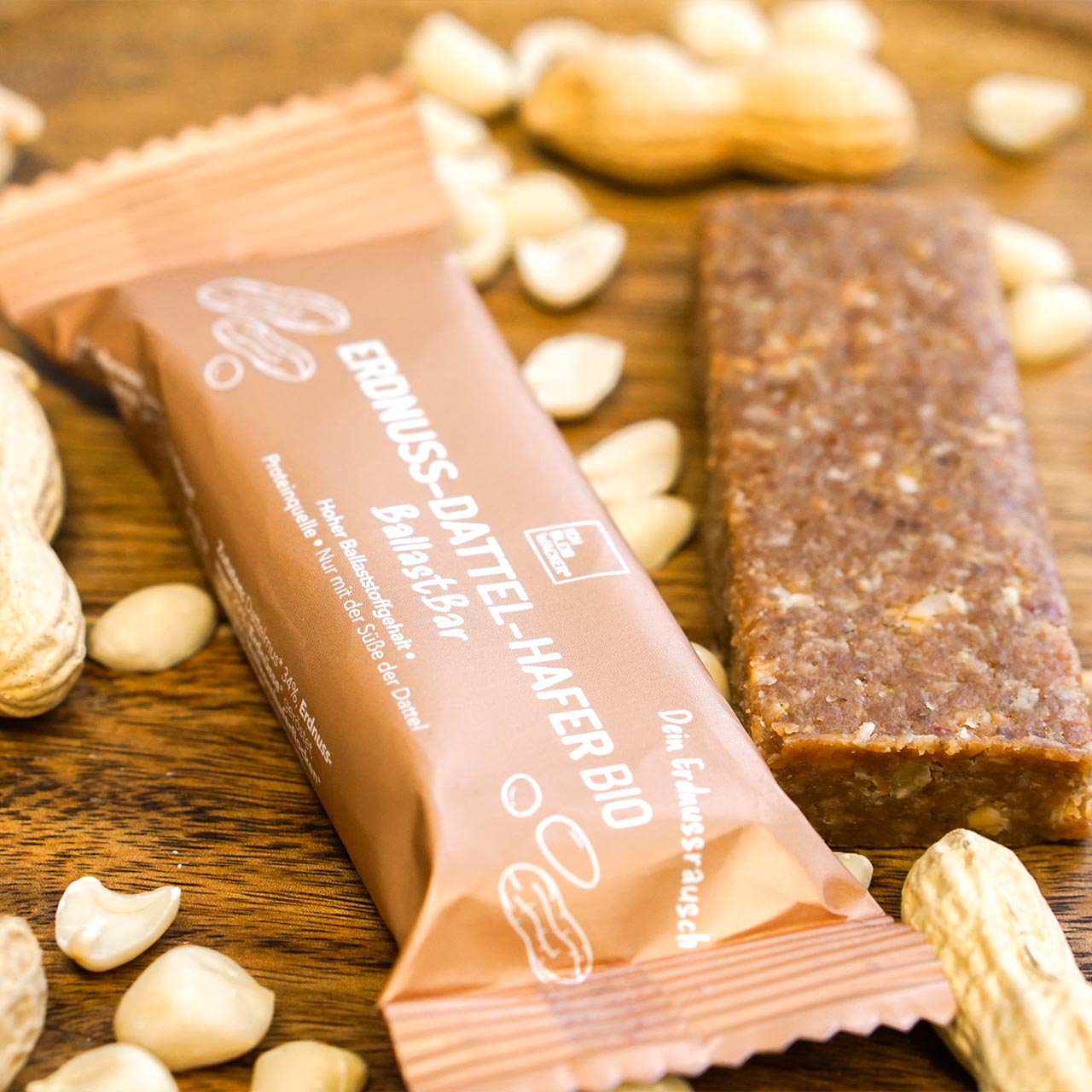 10er-Paket Erdnuss-Dattel-Hafer BallastBar Bio, 40g