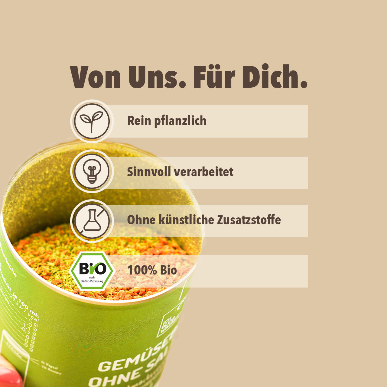Bio Gemüsebrühe ohne Salz**: Ohne Kochsalzzusatz, ohne Zusatzstoffe –  bleibwacker