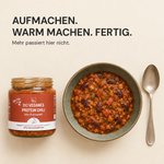 Aufmachen, warm machen, fertig