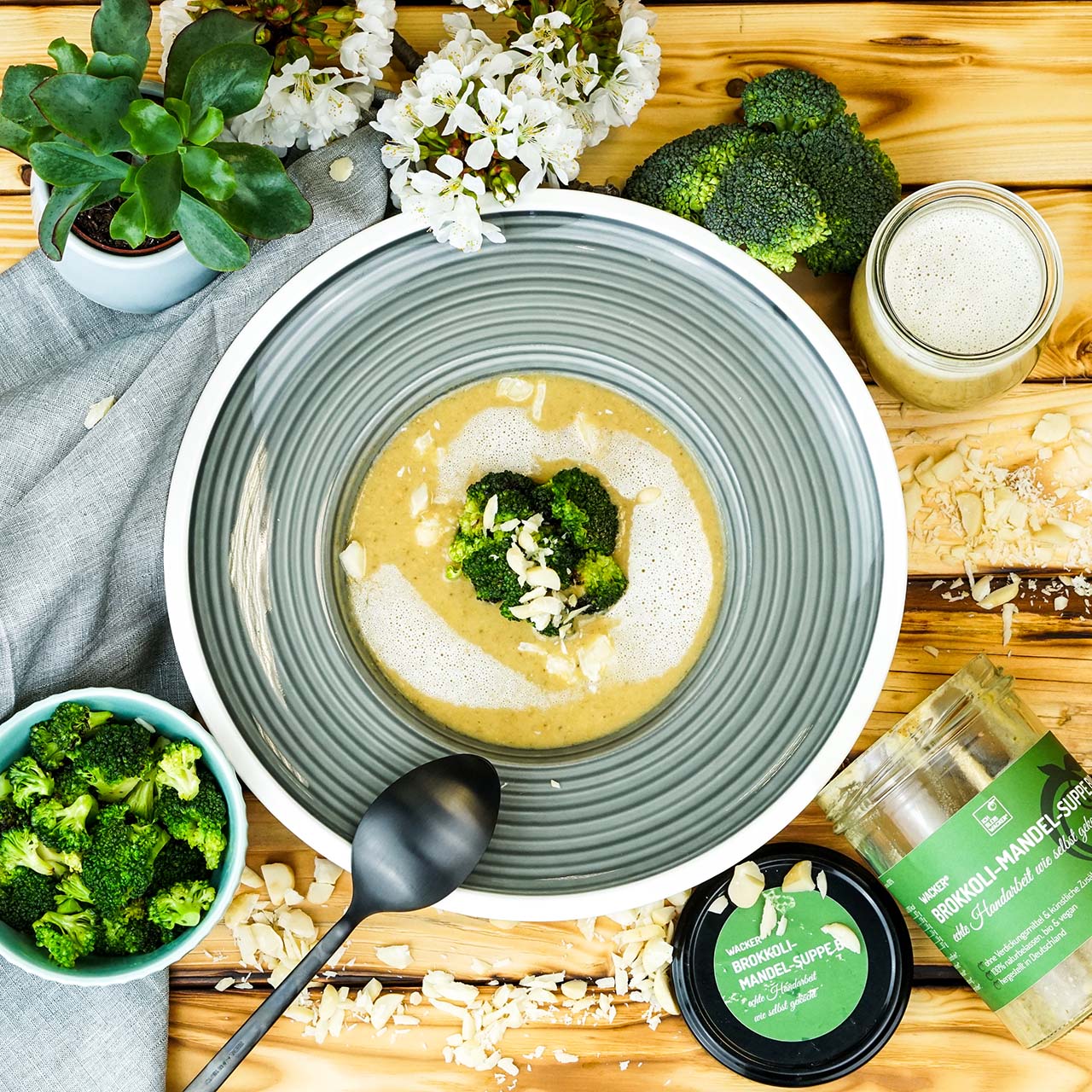 Bio-Suppe mit Brokkoli-Mandel-Geschmack: Das gesunde Fertiggericht