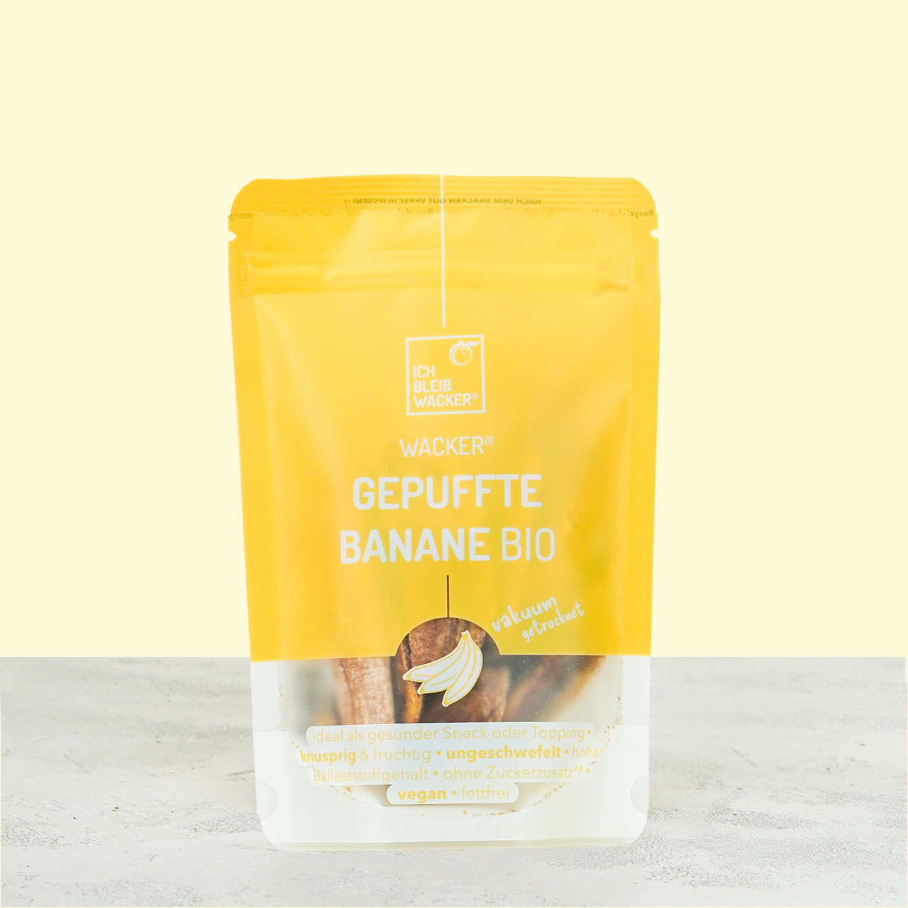 Wacker Gepuffte Banane Bio, 80g