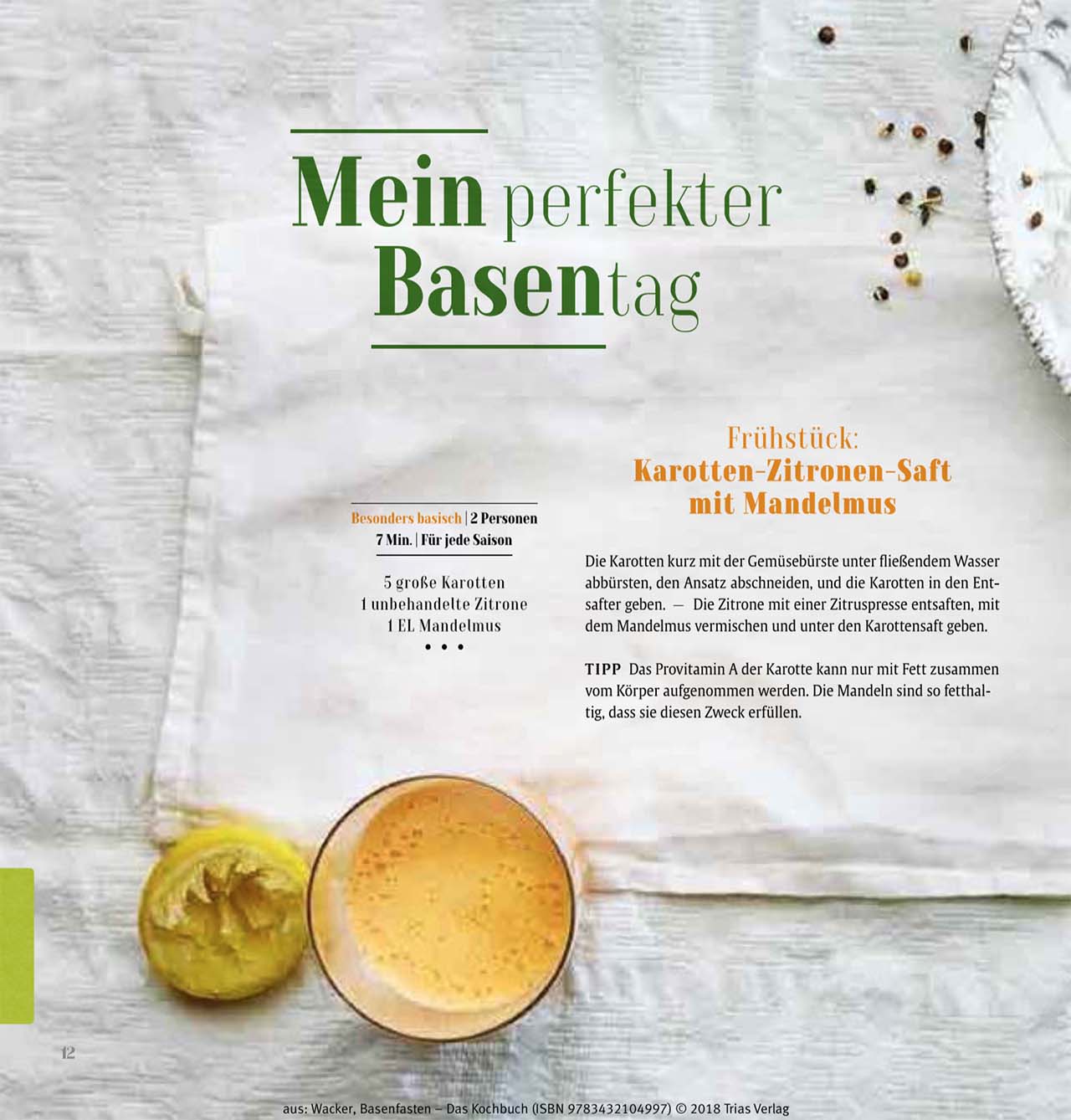 basenfasten - das Kochbuch von Sabine Wacker, TRIAS-Verlag