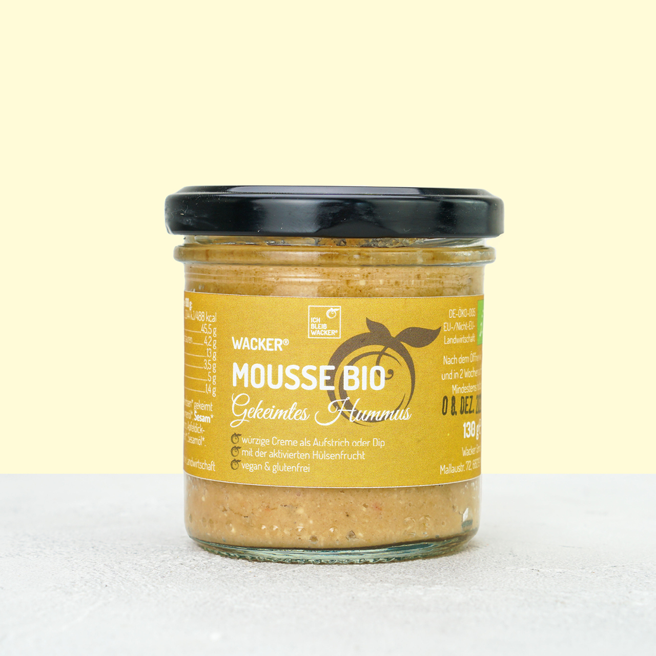 Wacker Mousse Gekeimtes Hummus Bio, 130g